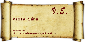 Viola Sára névjegykártya